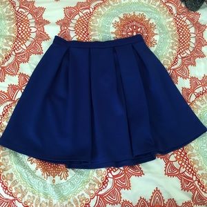 Royal Blue Pleated Skirt